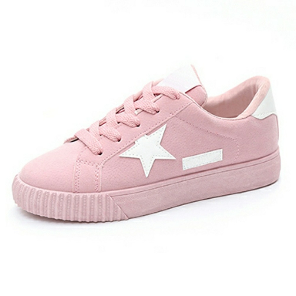 Women's Sneakers - Gray an Pink / Pink Star Onside